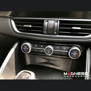 Alfa Romeo Giulia Air Conditioning Dash Bezel - Carbon Fiber - Pre '20 - RHD